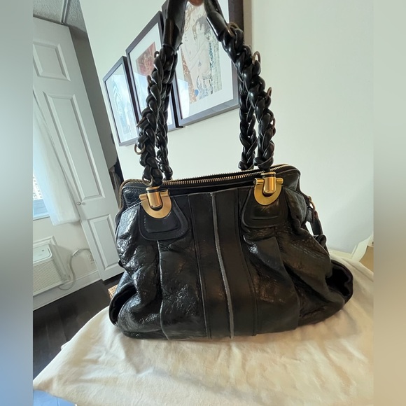 CHLOE Black Leather Large Heloise Satchel Bag with Dustbag - Picture 3 of 16